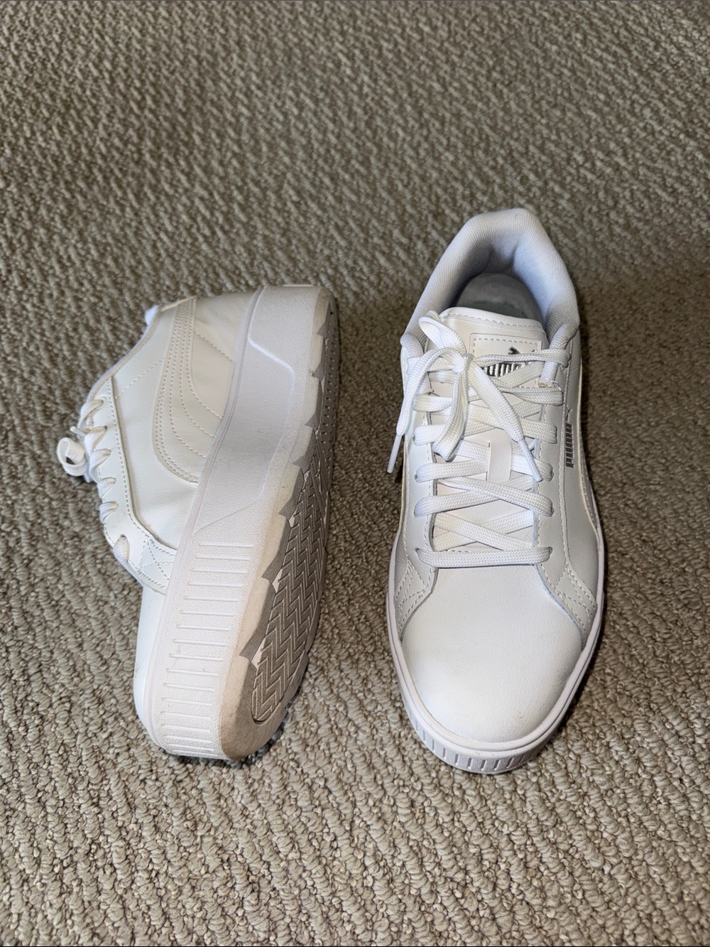 Puma Women's White Low-Top Platform Sneakers - Picture 2 of 8
